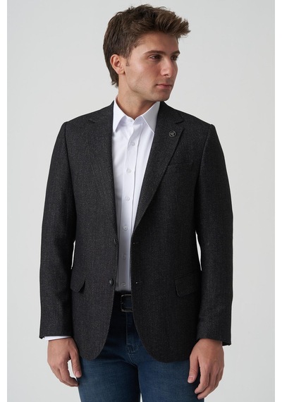 White Stone Amadora C4021 Slim Fit 6 Drop Kruvaze Ceket Desenli DESENLİ