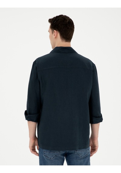 Pierre Cardin Erkek Lacivert Gömlek Desenli 50287504-vr033 Lacivert