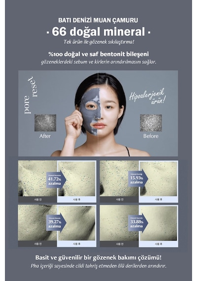 Luvum  Gözenek Küçültücü Kore Çamur Maskesi Luvum Pore Reset Mud Mask 16 ML