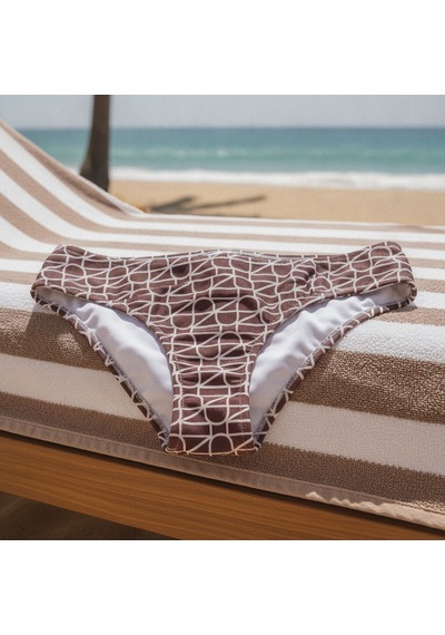 Bonbon Kadın Plaj Giyim Kahverengi Desenli Bikini Alt Bb2581 Çok Renkli