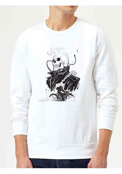 Ghost Rider Motorsikletci Rider Skull Kurukafa Erkek Sweat