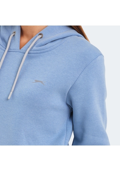 Slazenger KESHIAN IN Kadın Kapüşonlu Cepli Mavi Sweatshirt