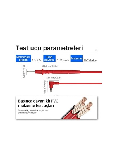 Led Ekranlı Dijital Multimetre Ölçü Aleti, Işıklı Ekranlı Elektrik Akım Ölçer, Silikon Kılıflı Açılabili