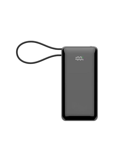 10.000 Mah 22.5w Hızlı Şarj 1xusb1xtype-c Çıkış Powerbank Type-c Kablolu Led Göstergeli Güç Bankası Siyah