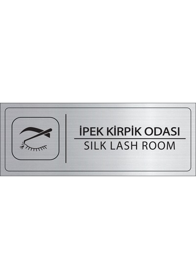 Mayeka İpek Kirpik Odası İsimlik Gümüş Metal Kapı İsimliği Levhası Yönlendirme Tabelası