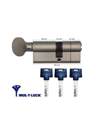 Mul-t-lock Mtl 600 Tokmaklı Tuzaklı Bilyalı Kapı Kilidi 69 Mm