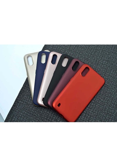 Galaxy A01 Kılıf Zore Premier Silikon Kapak Saks Mavi