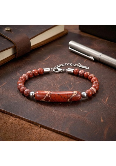 Moncuk Design Kırmızı Jasper Doğaltaş Çelik Halat Ve Çelik Klipsli Bileklik 33512b19d5 Çok Renkli
