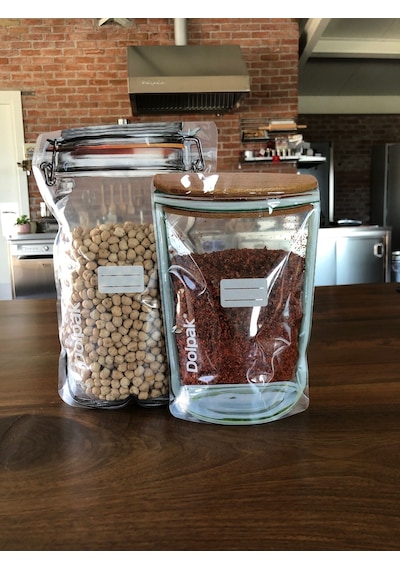 2 Boy Kavanoz Görünümlü Doypack Saklama Poşeti 5orta-700 Ml / 5 Büyük-1000 Ml