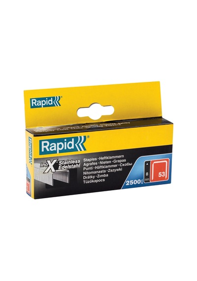 Rapid Feindrahtklammer Tip 53/8 Mm, 2500 Adet Kutu, 23808000 10