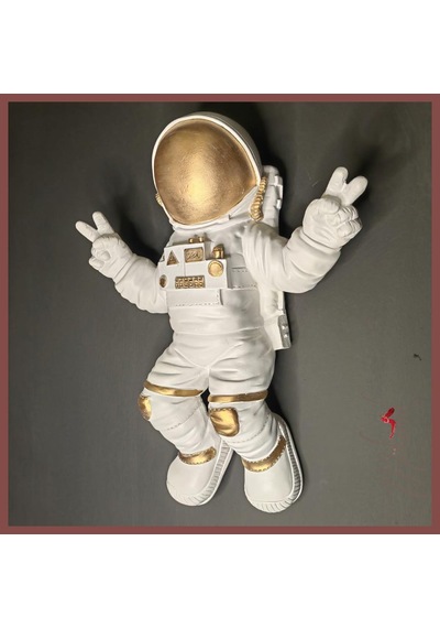 Türk Astronot Figür Duvar Dekoratif Astronot Biblo Heykeli 1
