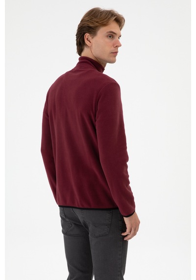 U.S. Polo Assn. Erkek Regular Fit Bordo Polar Örme Hırka 50313779-VR177