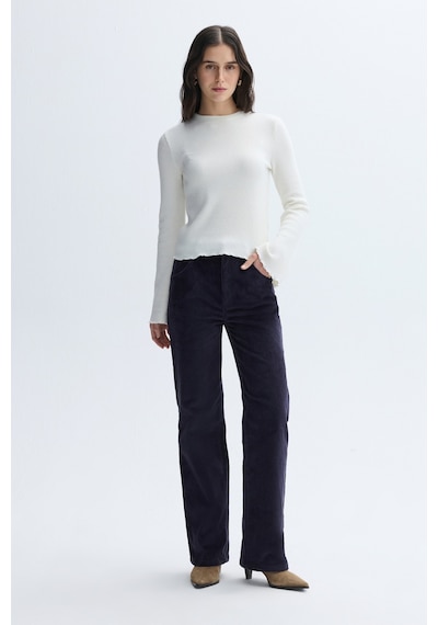 Mudo Kadın Kadın Mor Straight Fit Kadife Pantolon 1264371