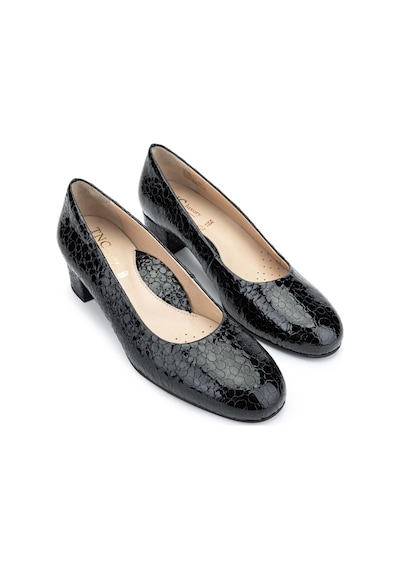 Relax Anatomic Kadın Hakiki Deri Siyah Rugan Comfort Ayakkabı 611 H40000-92 Bn Ayk Y24 Croco Oslo Black Siyah