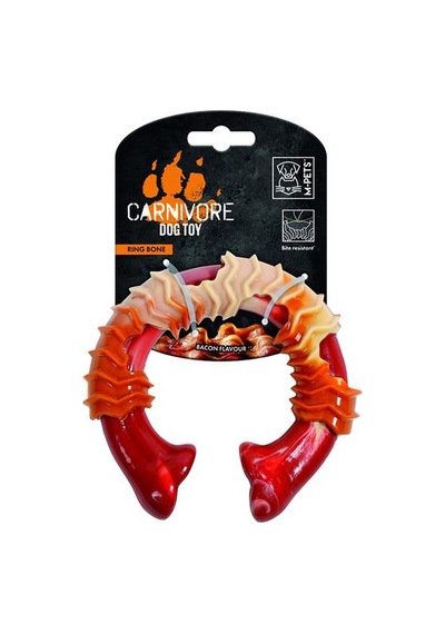 M-pets Carnivore Ring Bone Köpek Oyun Kemiği Pastırma Aromalı Kırmızı