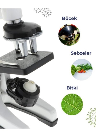 Temel 900x 29 Parça Mikroskop Seti 100x 400x 900x Eğitici Bilim Kiti