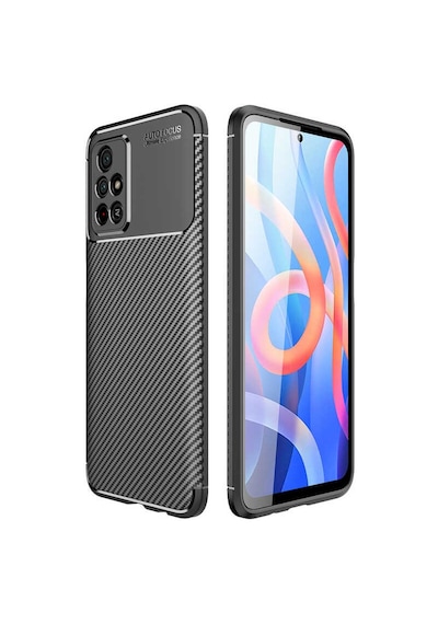Xiaomi Poco M4 Pro 5g Kılıf Karbon Görünümlü Silikon Kamera Korumalı Üstün Koruma Pazarplus Lacivert