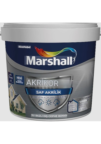 Marshall Akrikor Saf Akrilik Dış Cephe Boyası 15 Lt 20 KG