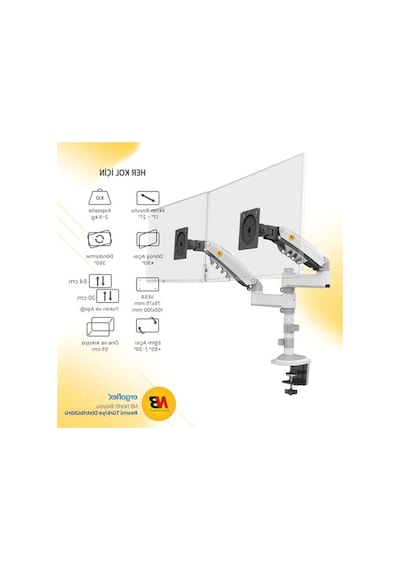Ergonomik Monitör Standı, 17-35 İnch Uyumlu