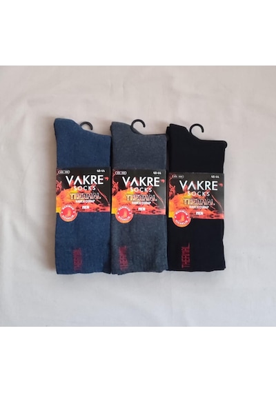 Vakre Erkek Kışlık Thermal Havlu Çorap 12 Adet Çok Renkli