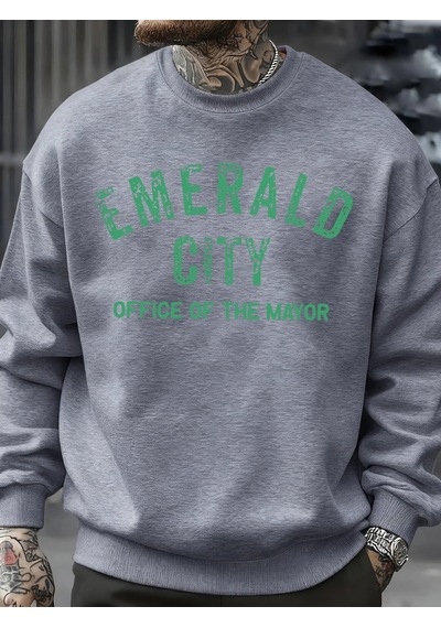 Startmore Tarzsokak Emerald City Mektup Baskılı Sonbahar Sweatshirt Erkek Trendy Günlük Kazak Polar Bol Giyim Her Gri Startmore Tarzsokak Emerald City Mektup Baskılı Sonbahar Sweatshirt Erkek Trendy Günlük Kazak Polar Bol Giyim Her Gri