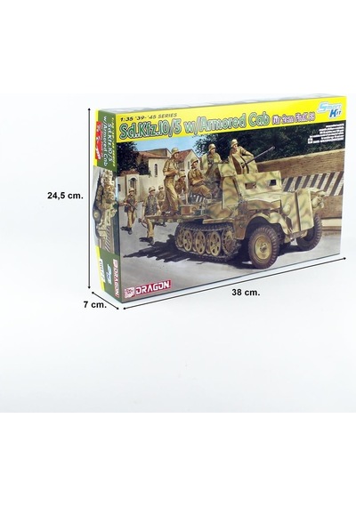Dragon 6677 1/35 Ölçek, Sd.kfz.10/5 W/armor Cab Fur 2cm Flak 38, Hafif Yarı Paletli Personel Taşıyıcı Plastik Model Kiti-36351
