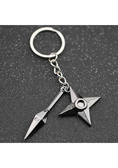 Anime Naruto Kuno Ve Shuriken Weopons Anahtarlık