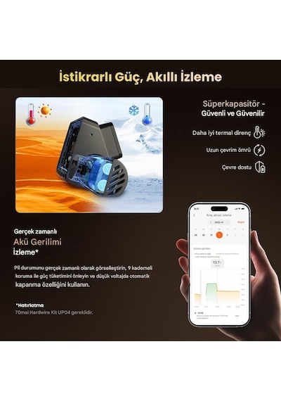 70mai T800-41 Ön Kamera + İç Kamera + RC41 Arka Kamera