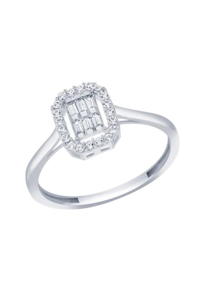 Gülaylar Diamond 489794308 Line Beyaz Altın 8 Ayar Baget Yüzük