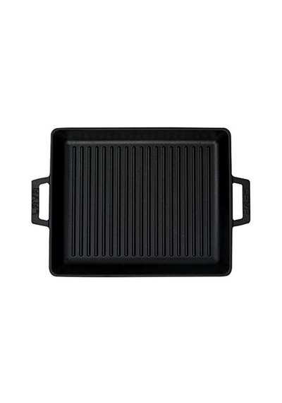 Metal Kulplu Döküm Izgara Tava, 26x32 Cm, Siyah Çok Renkli