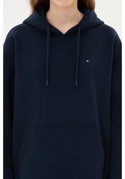 U.S. Polo Assn. Kadın Lacivert Şardonlu Kapüşonlu Sweatshırt 50313567-VR033