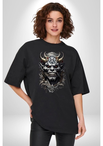 Dünyalar Savaşı Kahraman Pamuklu Bisiklet Yaka Unisex Oversize Boyfriend Dijital Baskılı Siyah T-shirt Siyah