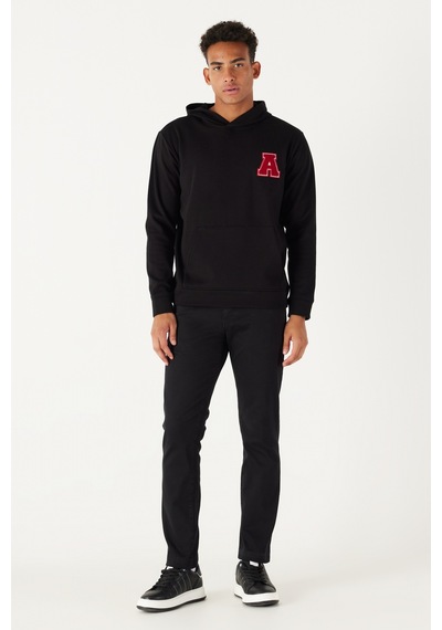 Ac&Co / Altınyıldız Classics Erkek Sıyah Standart Fit Normal Kesim İçi Şardonlu Kapüşonlu Sweatshirt SIYAH Ac&Co / Altınyıldız Classics Erkek Sıyah Standart Fit Normal Kesim İçi Şardonlu Kapüşonlu Sweatshirt SIYAH