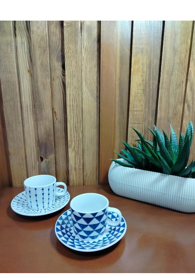 Home Trin Porselen 2'li Kahve Fincan Takımı 80 Ml Lacivert