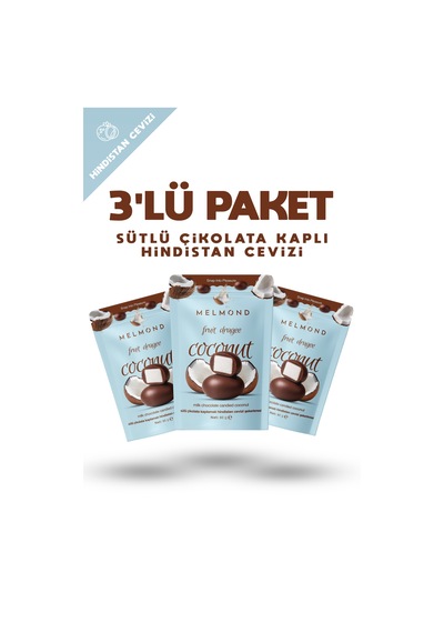 Sütlü Çikolata Kaplamalı Hindistan Cevizi Şerlemesi 3'lü Paket