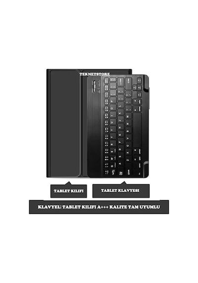 Apple Uyumlu iPad 8. Ve 9. Nesil 2020 /2021 10.2 Inç Tablet Bluetooth Klavyeli Kılıf Türkçe Klavye Kılıf