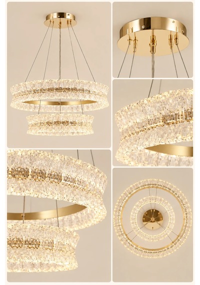 Modern Premıum Sarkıt Avize Gold Kasa Üç Renk Led Cam Taşlı Lüx Avize 228w Beyaz