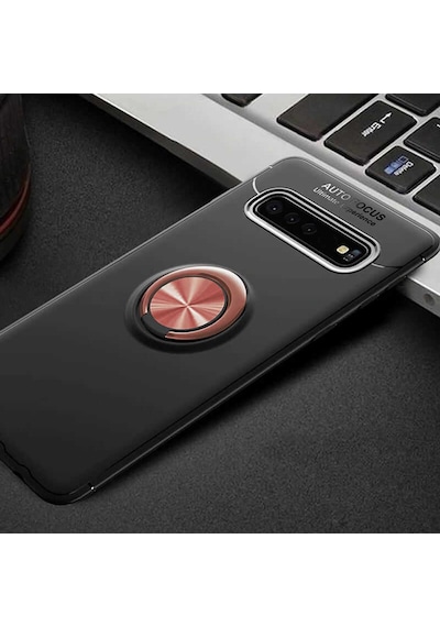 Samsung Galaxy Uyumlu S10 Kılıf Yüzüklü Kamera Korumalı Range Ring Silikon Kılıf