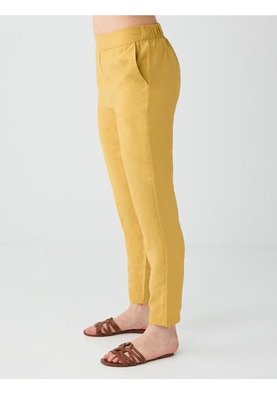 Jimmy Key Jimmy Key Sarı Dar Paça Normal Bel Dokuma Pantolon 6sw187274200