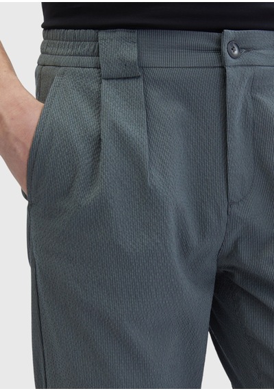 Ramsey Haki Çizgili Dokuma Jogging Fit Casual Pantolon