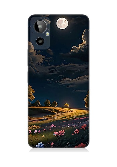 General Mobile Discovery Gm23 Se Uyumlu Ay Ve Çiçekler Desenli Silikon Kılıf