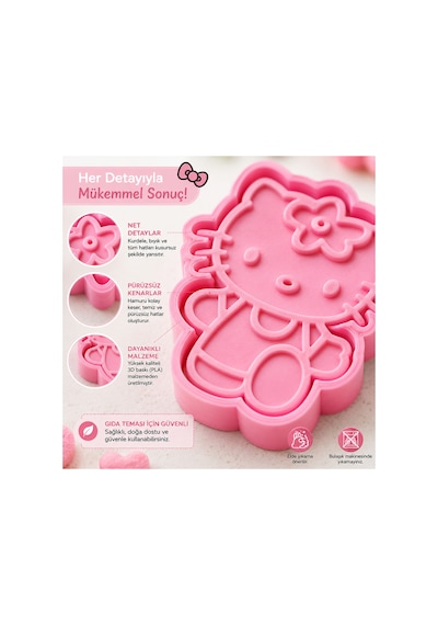 Hello Kitty Tasarımlı 3d Kurabiye Kalıbı Ve Şeker Hamuru Kopat Pasta Süsleme Aparatı Diğer
