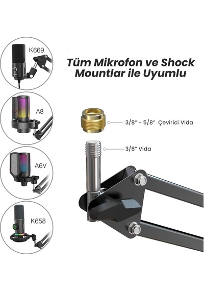 Fifine Cs1 Masa Tipi Mikrofon Standı - Mikrofon Sehpası 35 x 35 CM