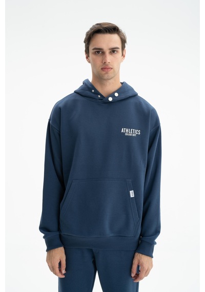 AR-MA Arma Erkek Oversize Kanguru Cepli Şardonsuz 3 İplik Kapşonlu Sweatshirt 001