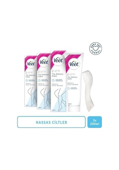 Veet Pure Tüy Dökücü Krem Hassas Ciltler 200 Ml X 2 Adet PKT.VEET.054