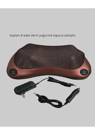 Isıtma Özellikli Derin Yoğurma Masaj Yastığı Priz & Çakmak Girişli Yeni Nesil Kahverengi