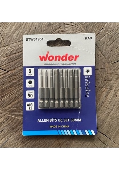 Wonder Mıknatıslı Alyan Seti Bits Alyan Uç Takımı 1,5mm Den 6mm Kadar 8pcs Matkap Ucu