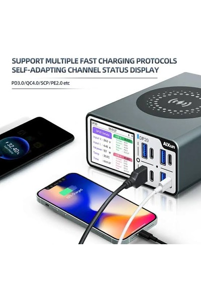 Aixun Dp20 Masaüstü Akıllı Hızlı Şarj Cihazı Pd / Qc / Scp / Fcp Uyumlu 200w