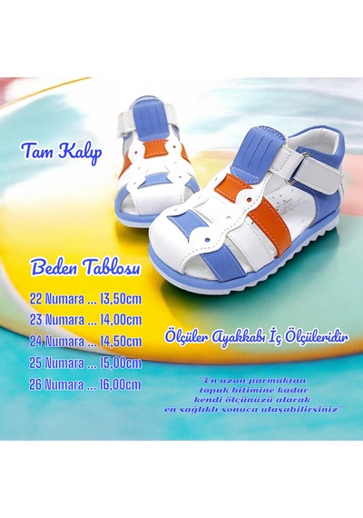 Beebron Ortopedik Erkek Bebek Ve Çocuk Sandaleti Ebgcm2406 Beyaz Mavi Turuncu Beebron Ortopedik Erkek Bebek Ve Çocuk Sandaleti Ebgcm2406 Beyaz Mavi Turuncu