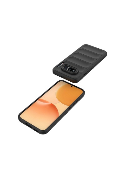Nothing Phone 4a Kılıf Esnek Tpu Oyuklu Arka Yüzey Tasarımlı Etnik Silikon Kapak Siyah